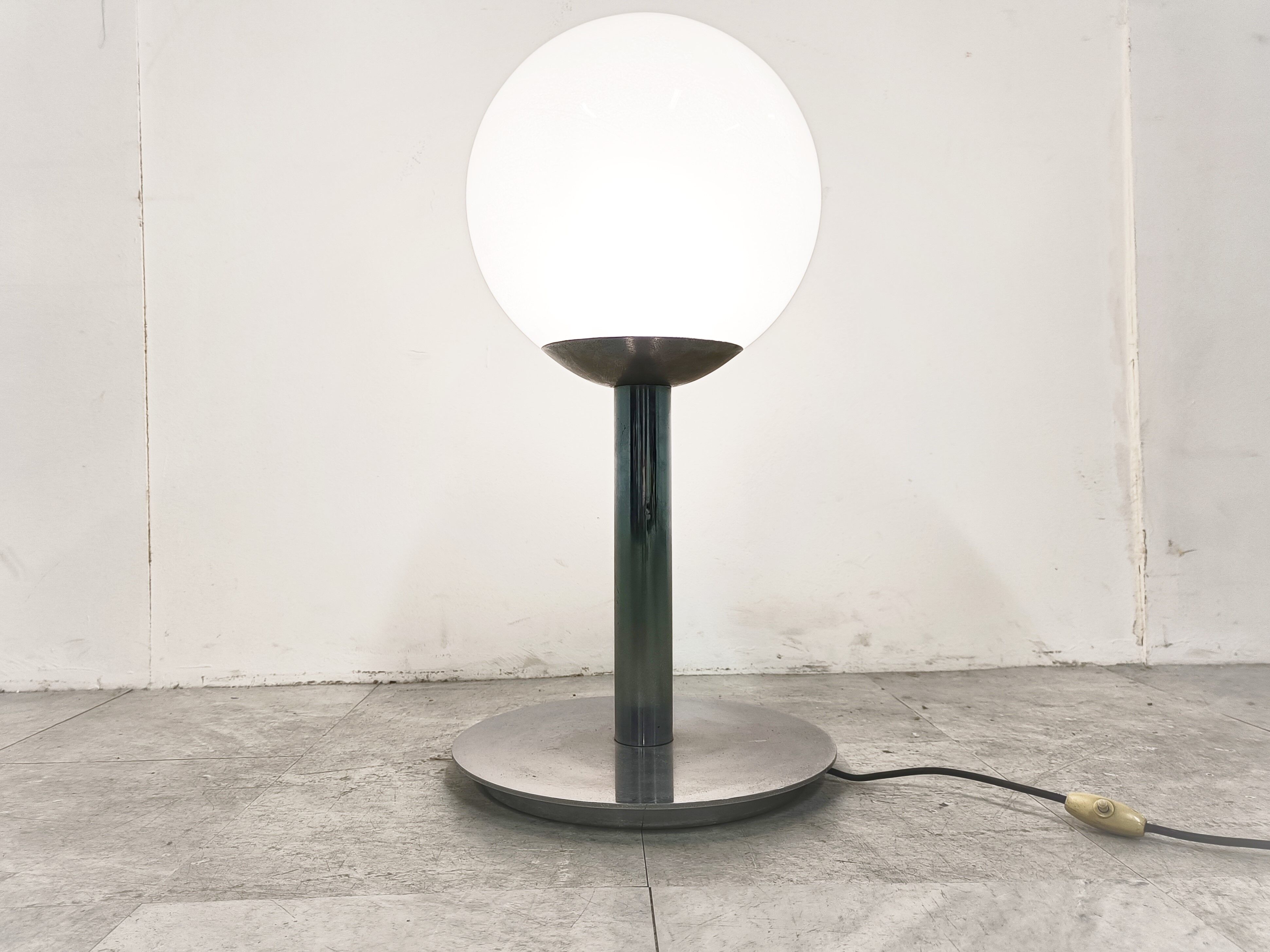 Italian glass and chrome table lamp, 1960s