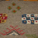 Berber carpet wool woven and embroidered from the High Atlas
