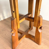 Height-adjustable table in oak and ceramic – Guillerme & Chambron, France