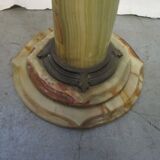 Sellette alabaster column and gold metal