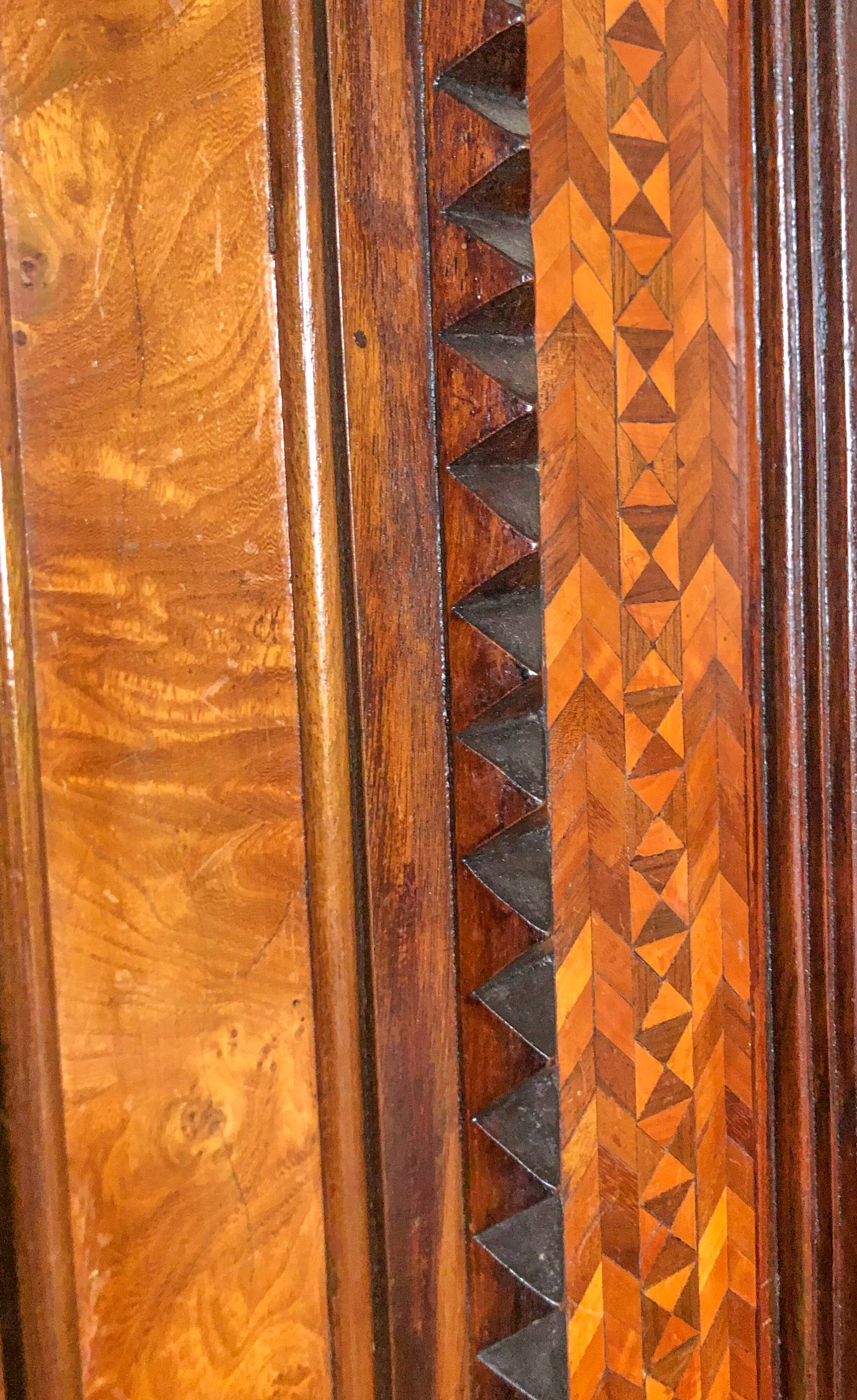 Unique model craftsman's cabinet, cabinetmaker's cabinet, 3-door cabinet, French marquetry furniture