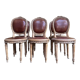 Suite of 6 Louis XVI 1900 leather chairs