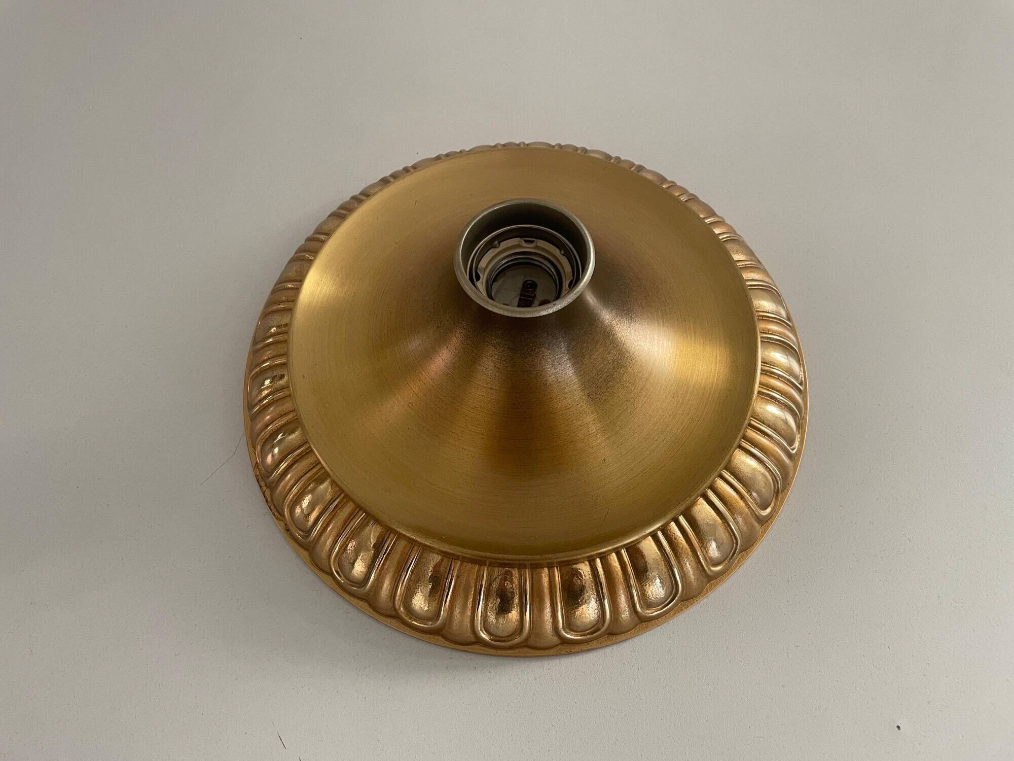 Simple flush lamp in brass, mid-century German design, 1960s, Germany.