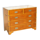 Vintage military campaign chest of drawers in burr yew wood.
