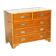Vintage military campaign chest of drawers in burr yew wood.
