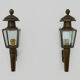 Pair of vintage wall lamps carriage lanterns, electrified with 4 faces. Year 40 50