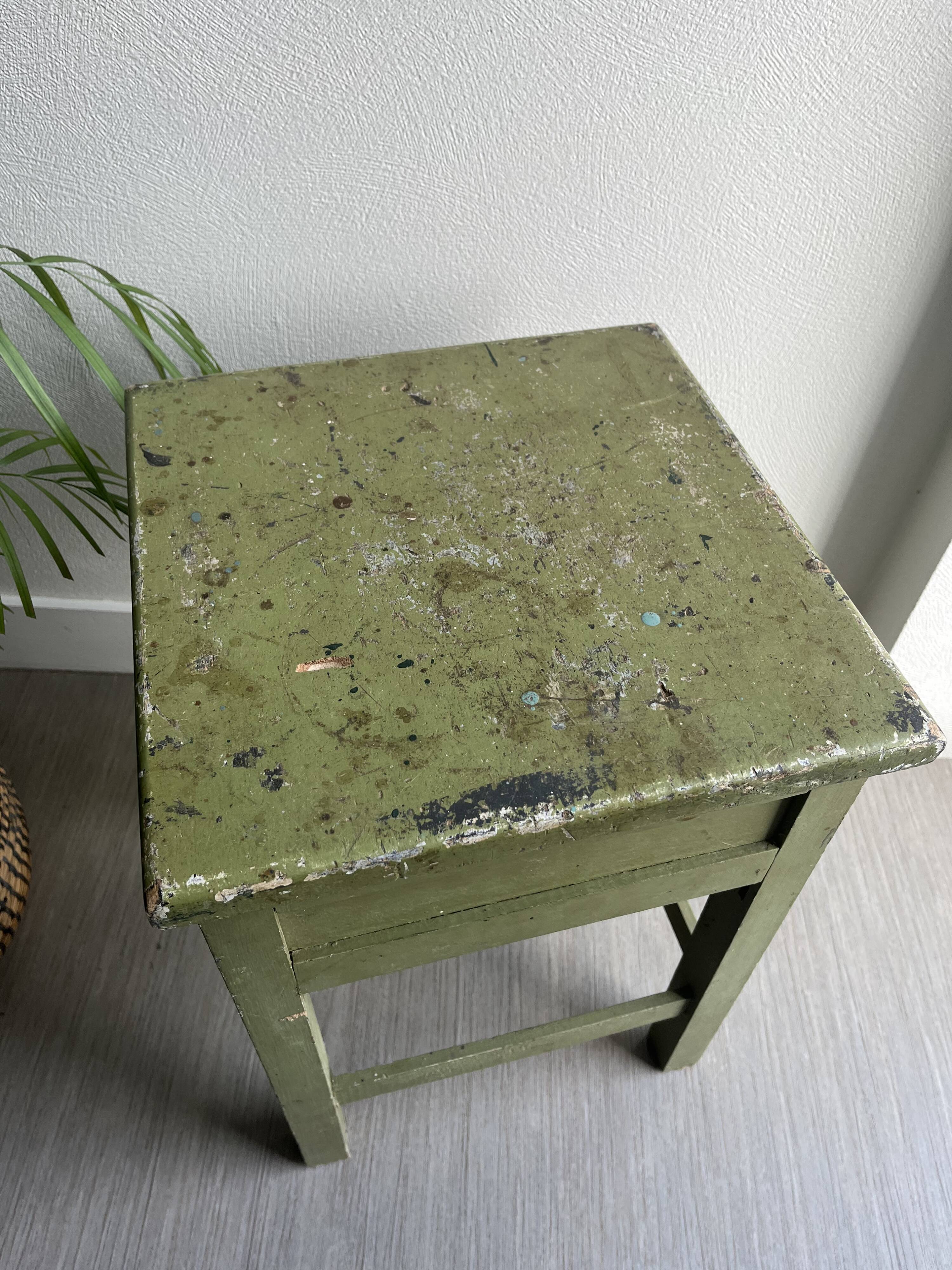Wooden workshop stool