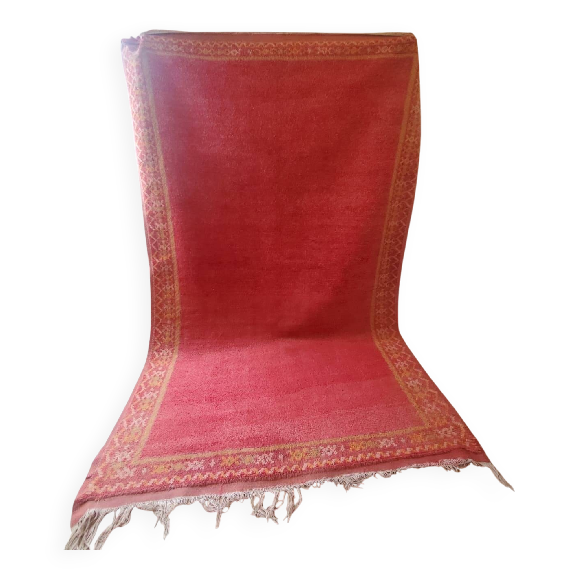Tapis berbère rose et jaune Maroc