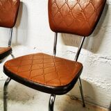 Pair of chrome and skai chairs