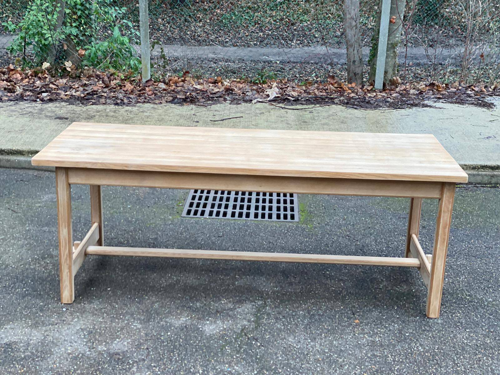 Renovated extendable farmhouse dining table in solid oak, 1950, 200cm.