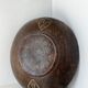 Vintage African tidy in natural wood with carved decoration in flat masks