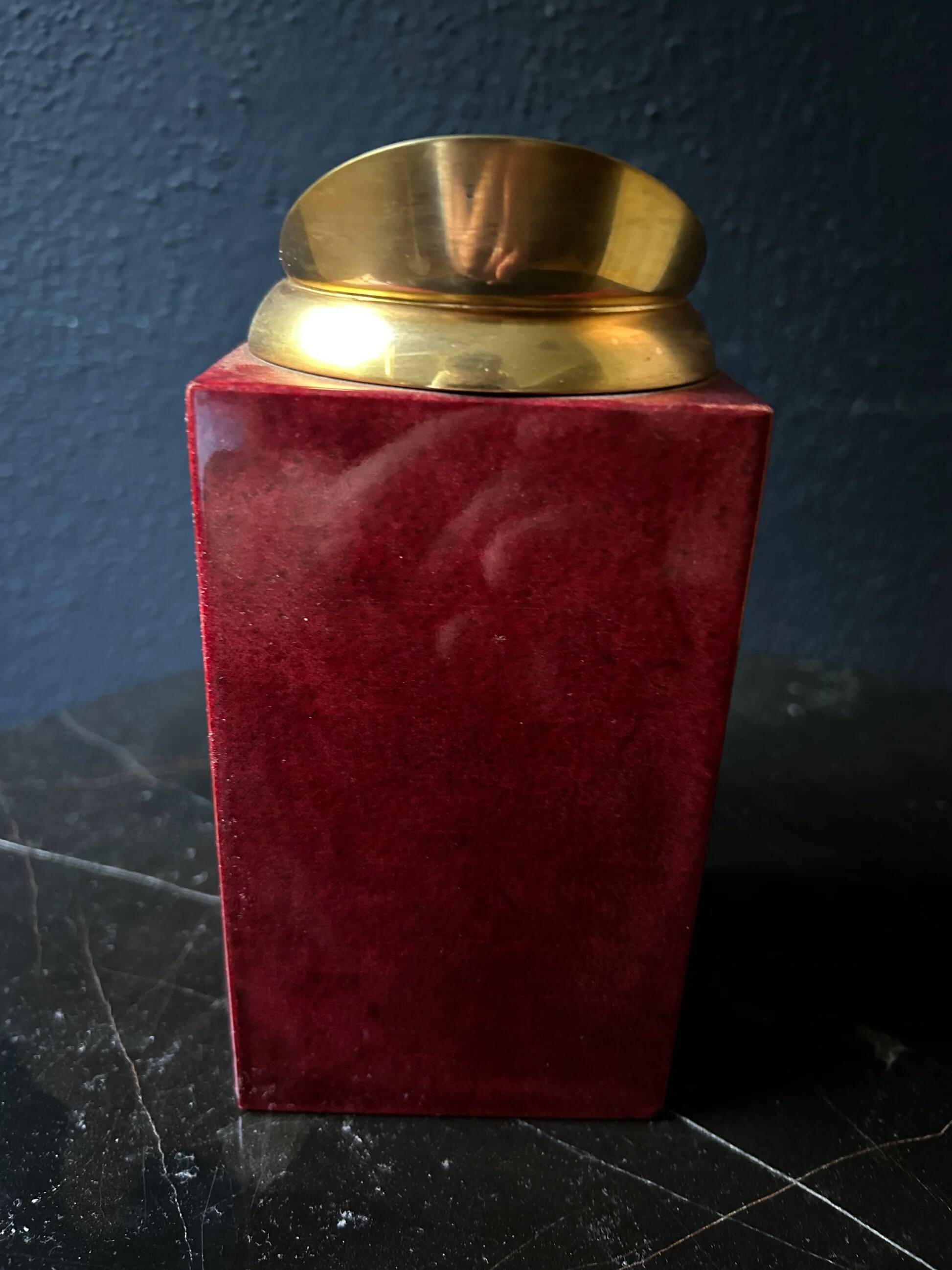 Aldo Tura red mixing pitcher with mixing spoon, Italy 1970s