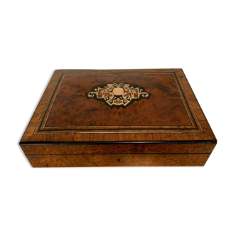 Token box Cedar magnifying glass Box Napoleon III Marquetry Boulle XX century