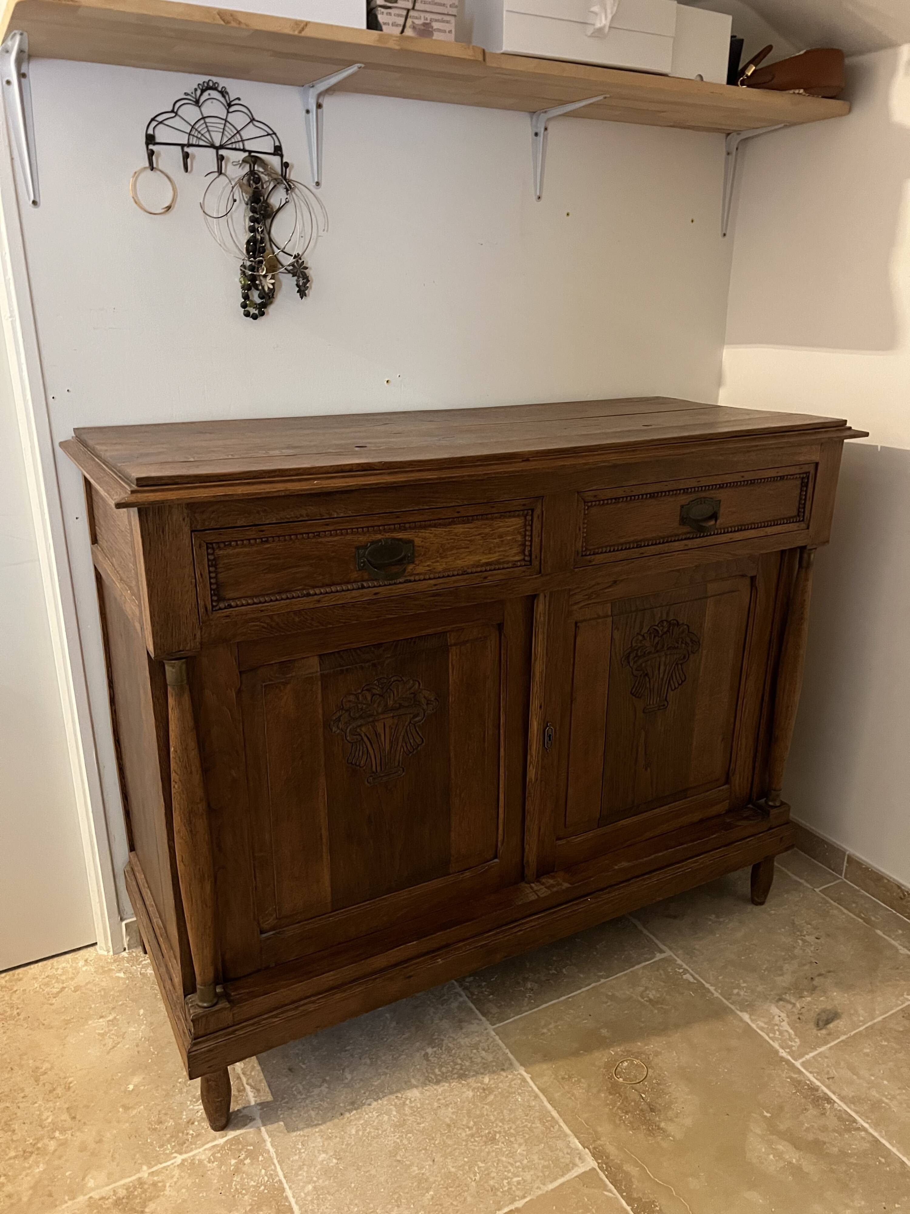 Buffet 18th century louis xiii magnificent wooden storage cabinet
