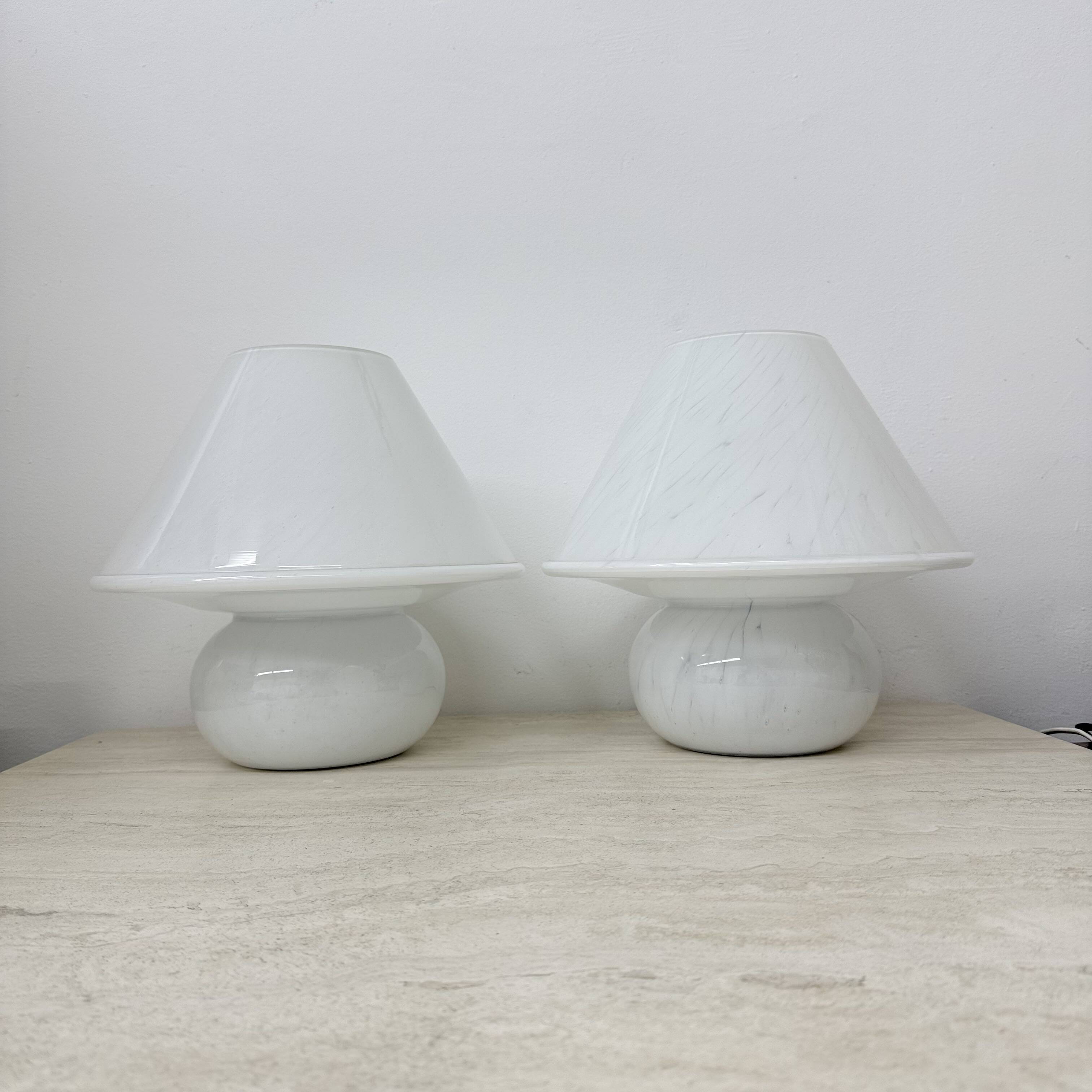 Limburg Glashütte glass table lamp mushroom , 1970’s