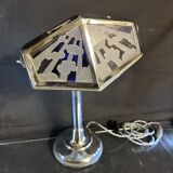 Large PIROUETT Art Deco metal chromo glass clouds lamp