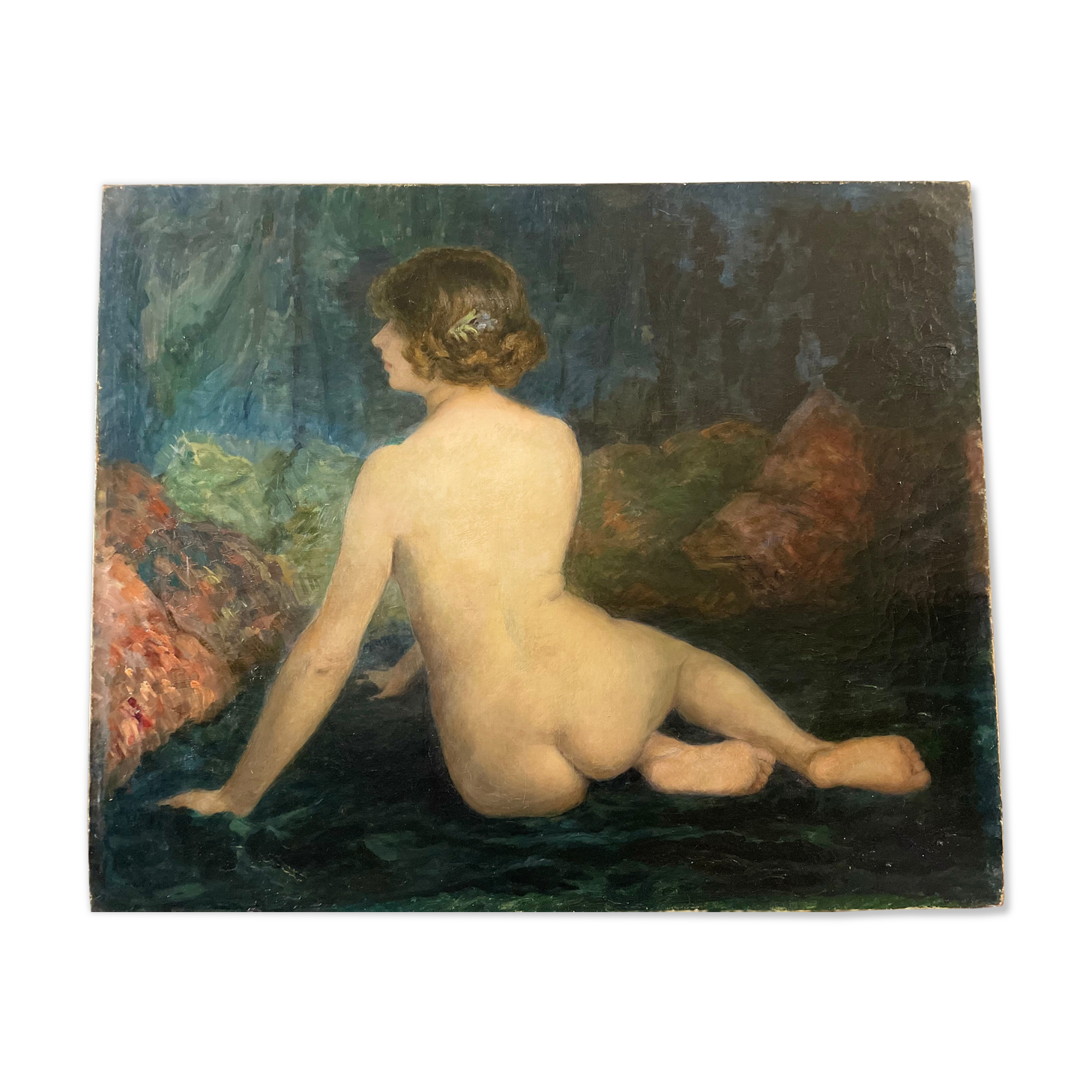 Huile sur toile, nu féminin XIXeme