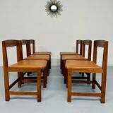 Lot of 6 old Scandinavian chairs "Corona" design 60s Lennart Bender
