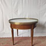 Table bouillote style louis XVI cherry top marble 2 drawers