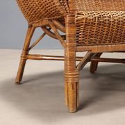 Canapé vintage en osier et bambou, design Italie, années 1950-1960