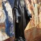 Ancient statue of the Virgin Mary – patinated cast on a marble base