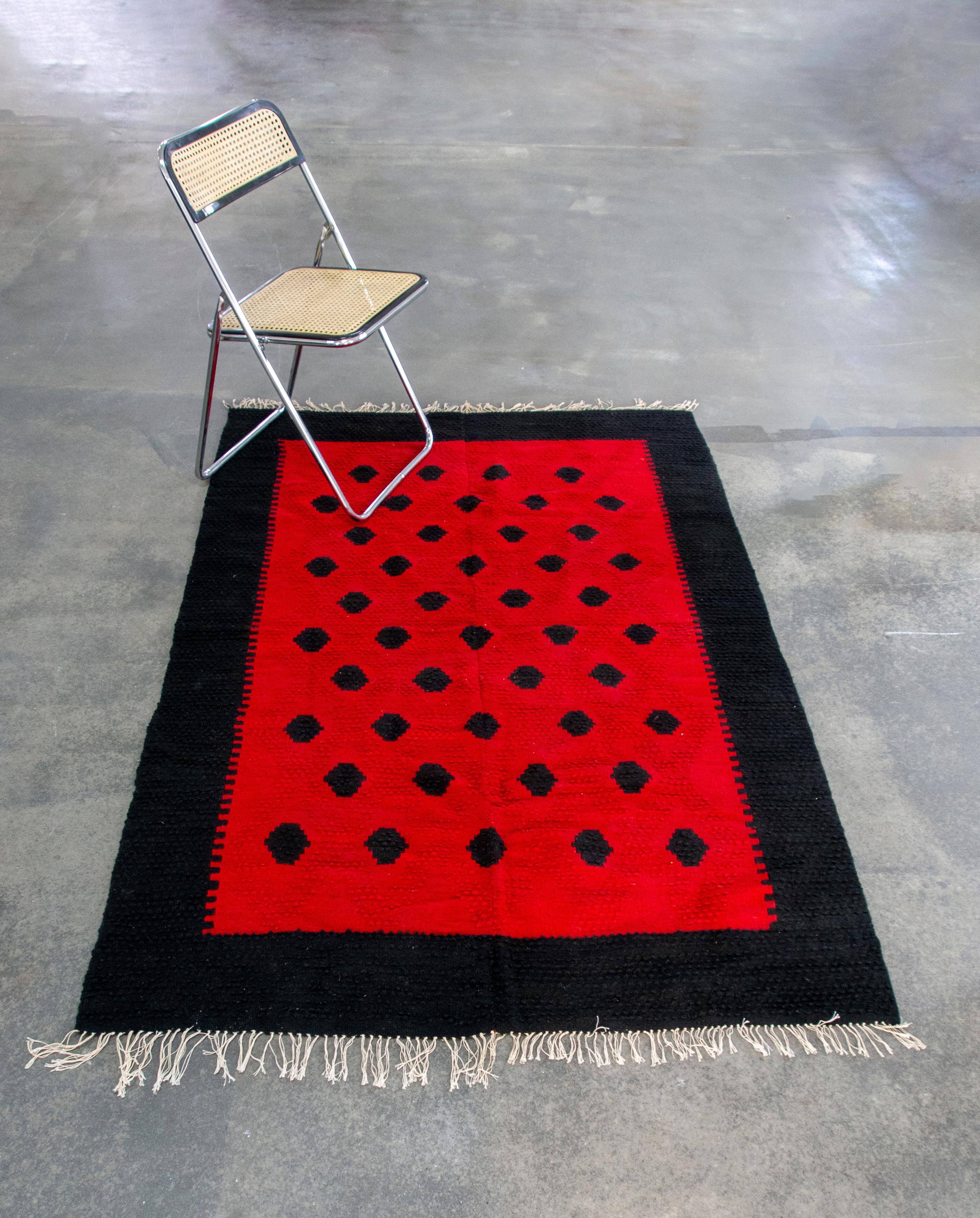 Modern Mid-Century Kilim Rug Handwoven Yugoslavia 1960s