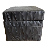 Black leather chest ottoman from Sède