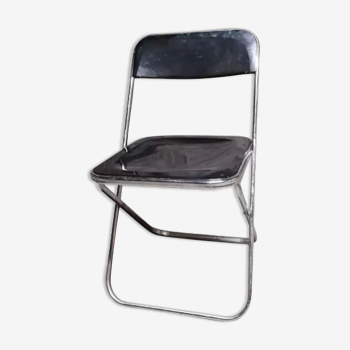 Chaise pliante plexi noir, 1970