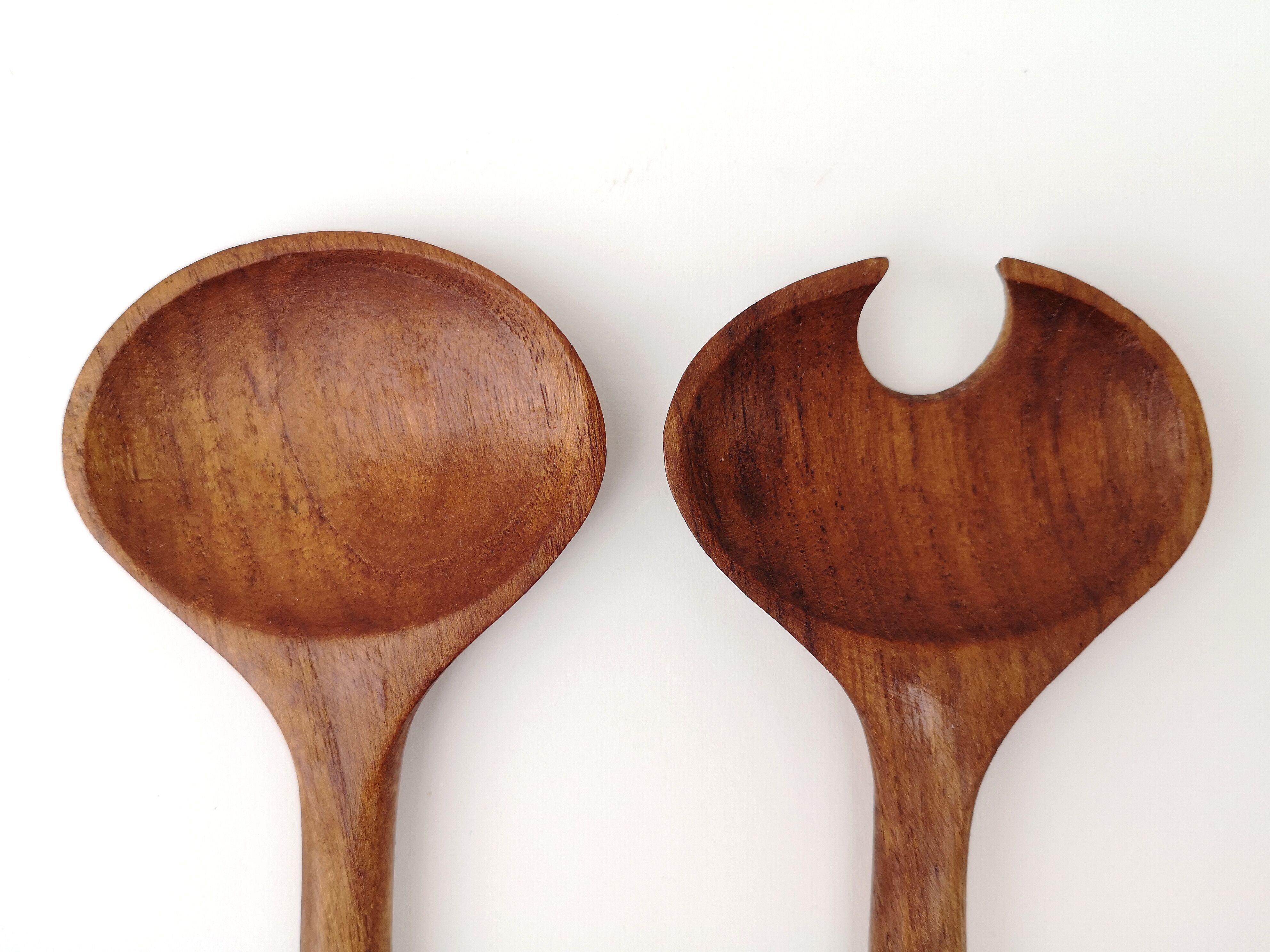 Couverts à salade vintages en bois