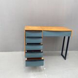 Coiffeuse avec tiroirs de rangement et miroir rabattable