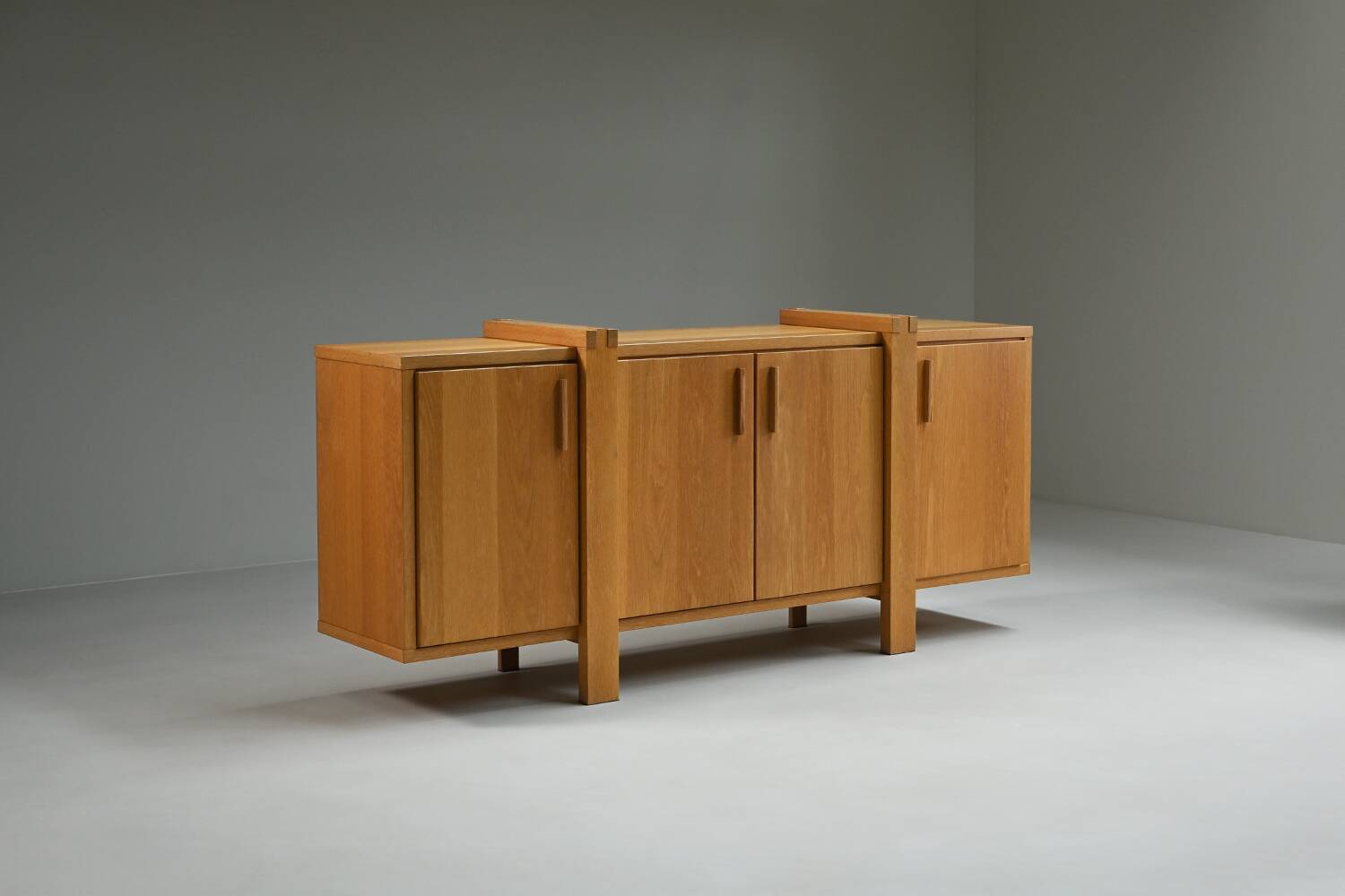 Brutalist oak sideboard, Belgium.