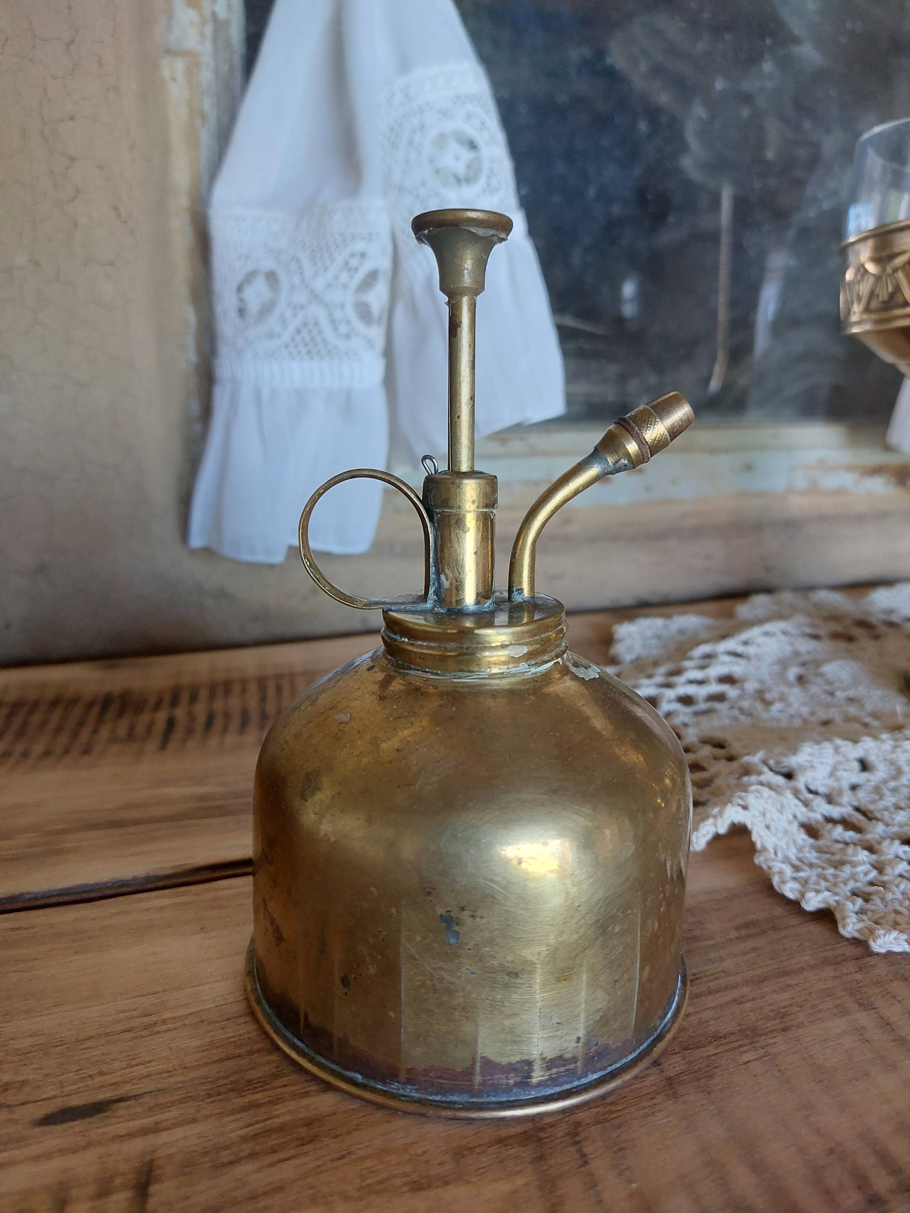 Spray bottle, brass mister Made in Hong Kong Vintage