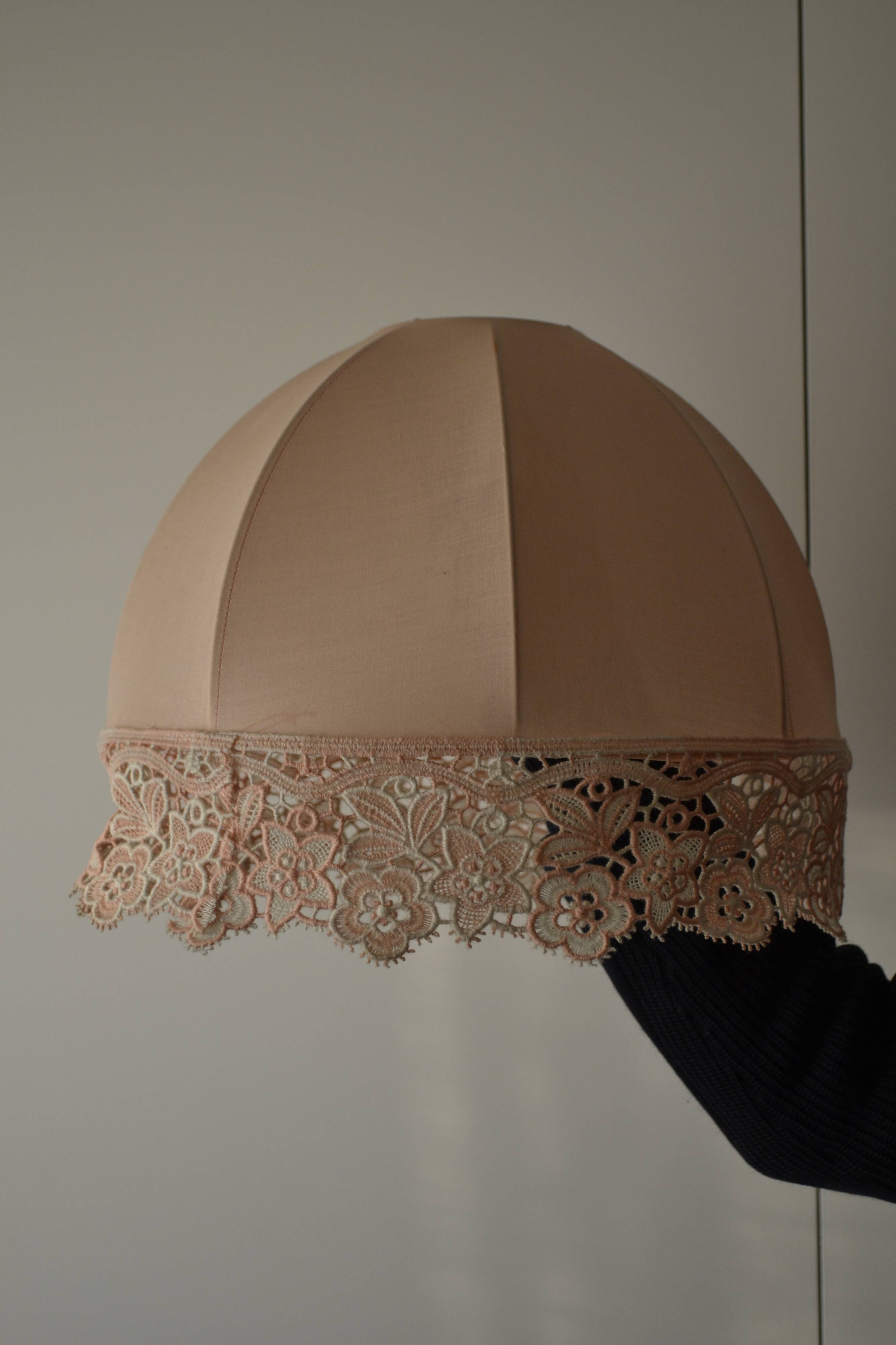 Fabric and lace lampshade