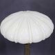 1940s restored brass table lamp with wooden base and glass shade