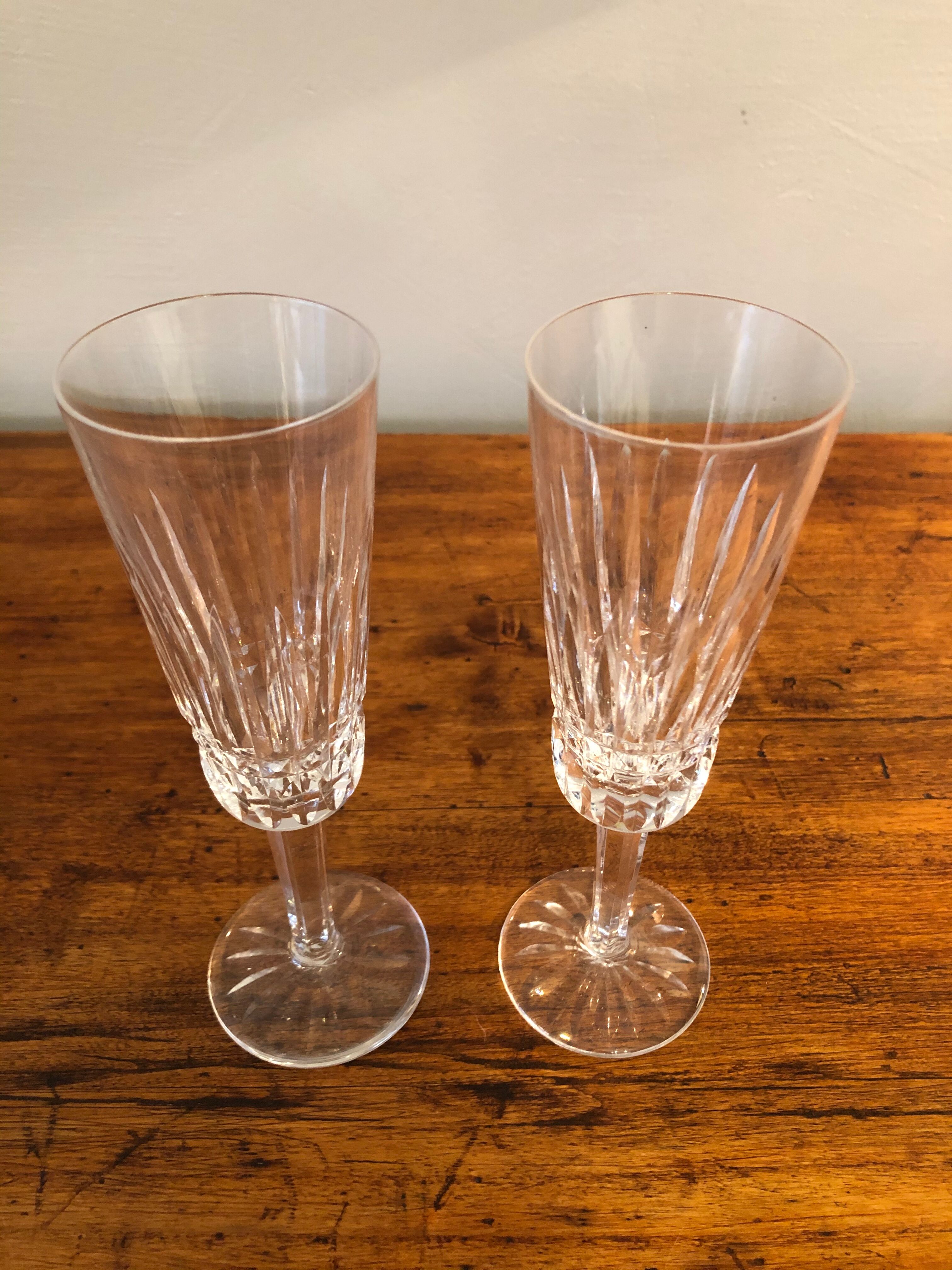 Baccarat crystal champagne flute duo