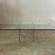 Old Italian design architectural coffee table from the 70s vintage glass and metal
