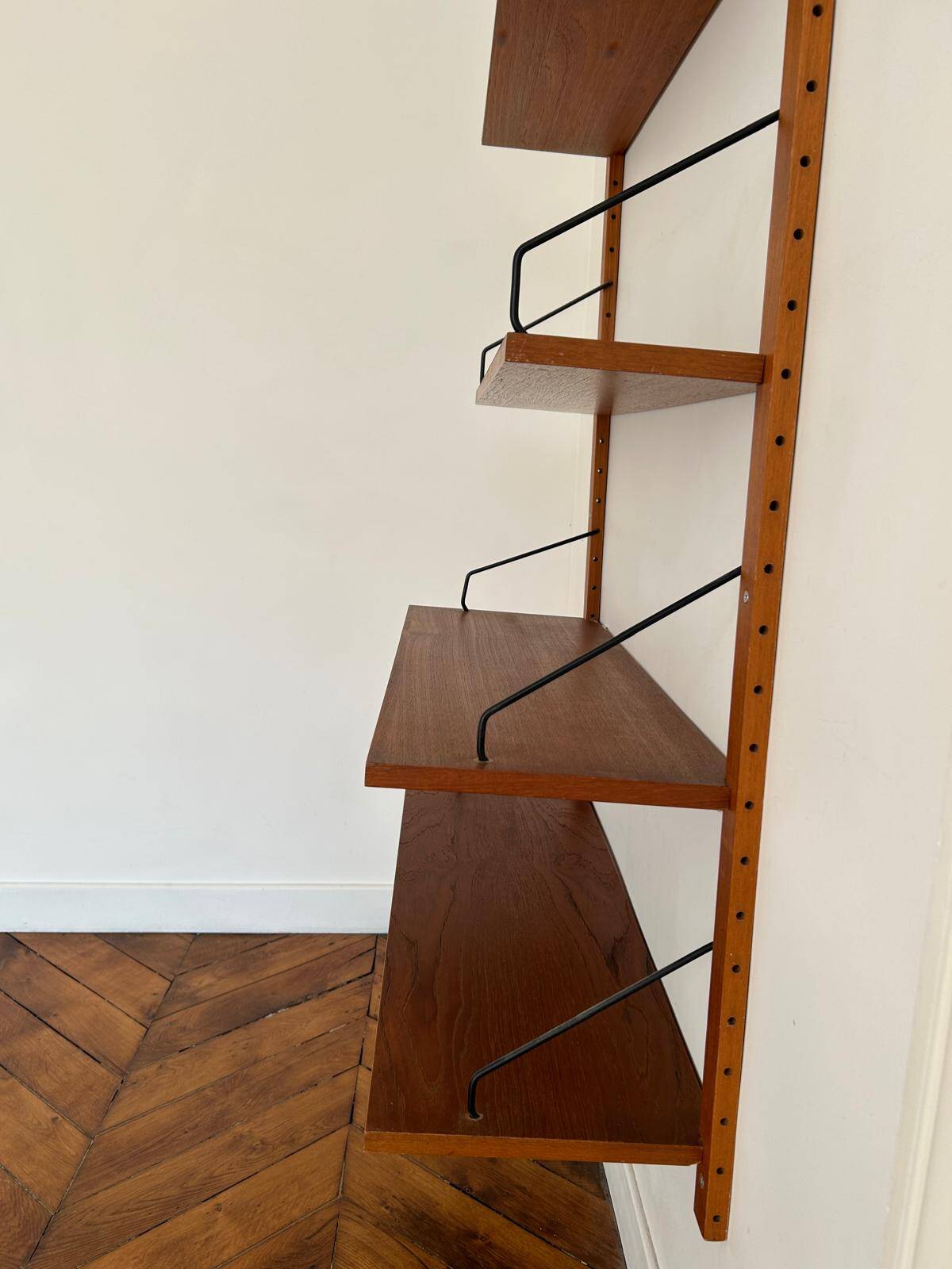 Teak wall shelves by Poul Cadovius, Denmark, 1960s.