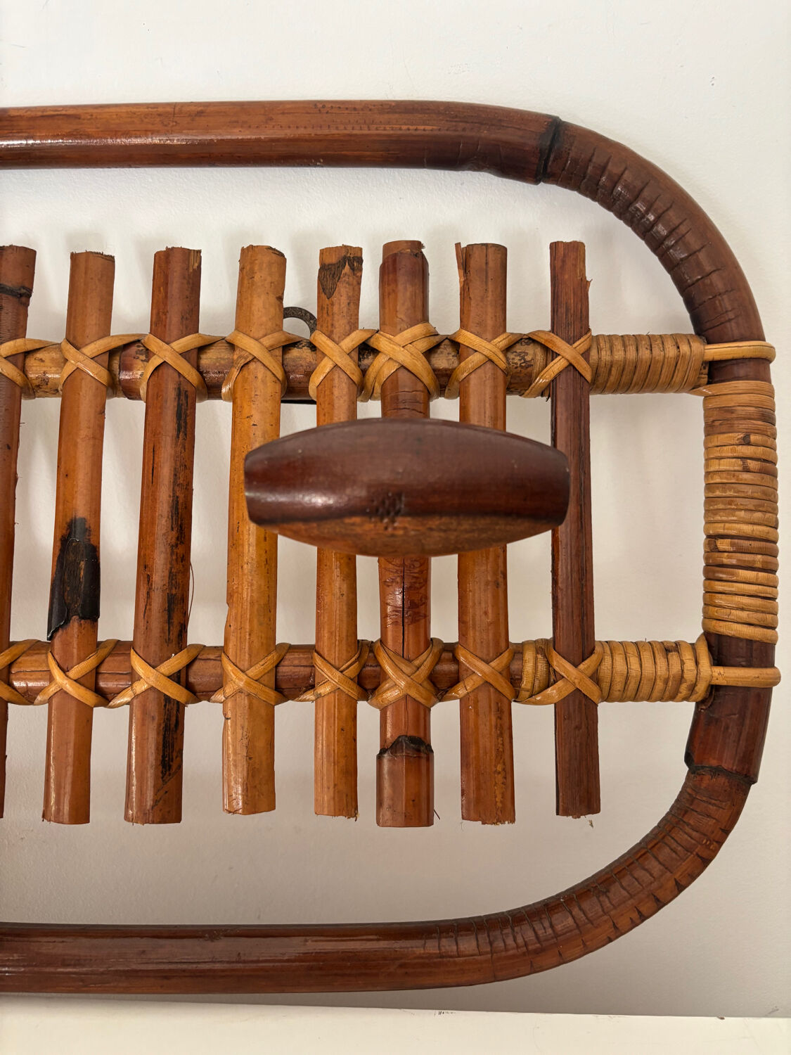 Bamboo and rattan coat rack Olaf von Bohr