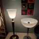Large MAZDA 1950 Lamp Opaline Tulip/wood/metal