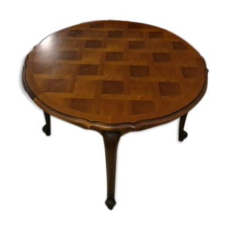 Table en merisier massif style Louis XV extensible pour environ 8 à 10 personnes