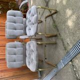 Vintage Italian dining chairs in brass, 1970s, set of 4