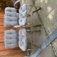 Vintage Italian dining chairs in brass, 1970s, set of 4