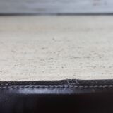 Coffee table with leather & travertin