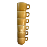 6 Parisian bistro coffee cups