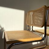 Paire de chaises cannées italiennes design Breuer
