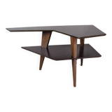 Table basse vintage pied compas forme libre (aile d'avion)