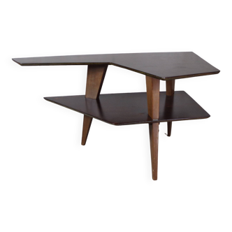 Vintage coffee table compass foot free form (airplane wing)