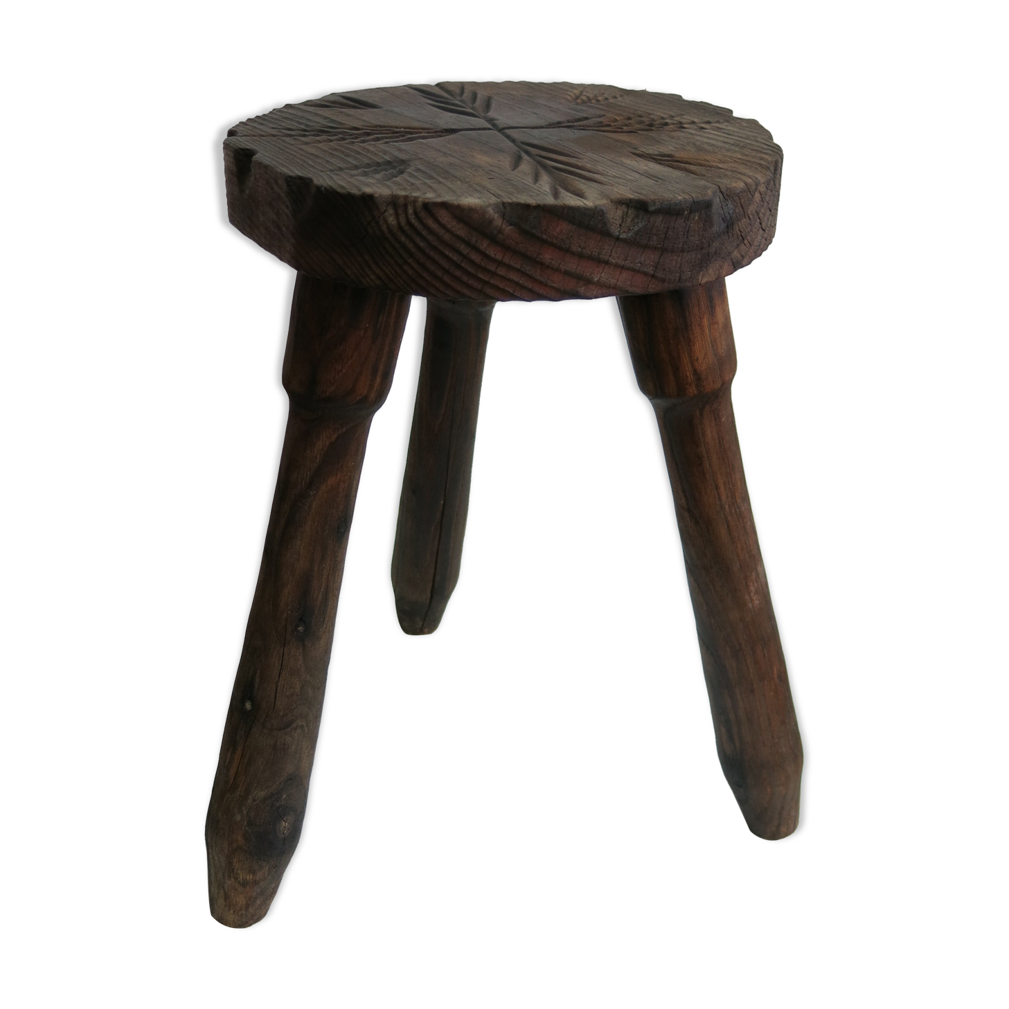 Carved wooden stool