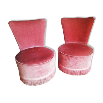 Pair of velvet toad armchairs