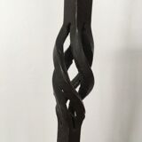 Pair of large brutalist wrought iron candle holders